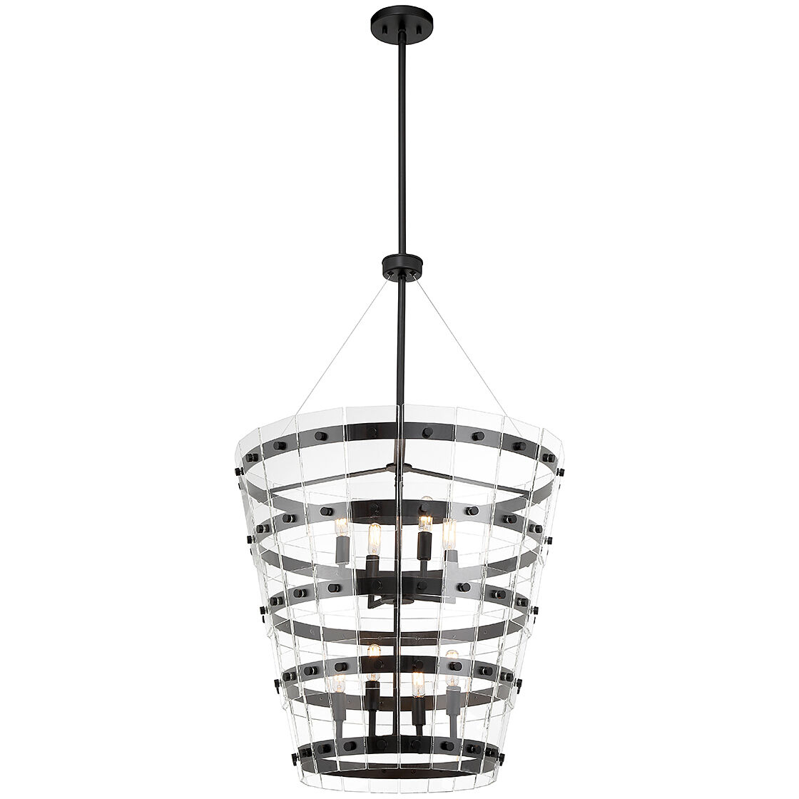 Ventari 8 Light 25 inch Matte Black Pendant Ceiling Light