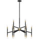 Rossi 18 Light 32 inch Matte Black with Warm Brass Chandelier Ceiling Light
