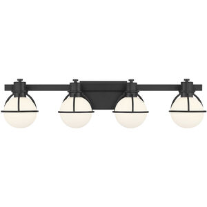 Pierce 4 Light 32 inch Matte Black Bathroom Vanity Light Wall Light