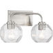 Baldwin 2 Light 16 inch Satin Nickel Bathroom Vanity Light Wall Light, Lighting One