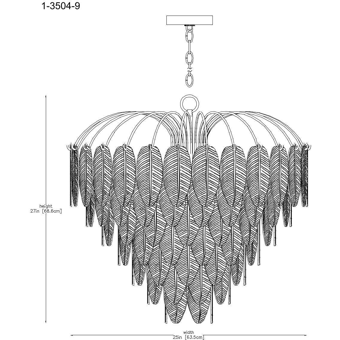 Boa 9 Light 27 inch Warm Brass Chandelier Ceiling Light
