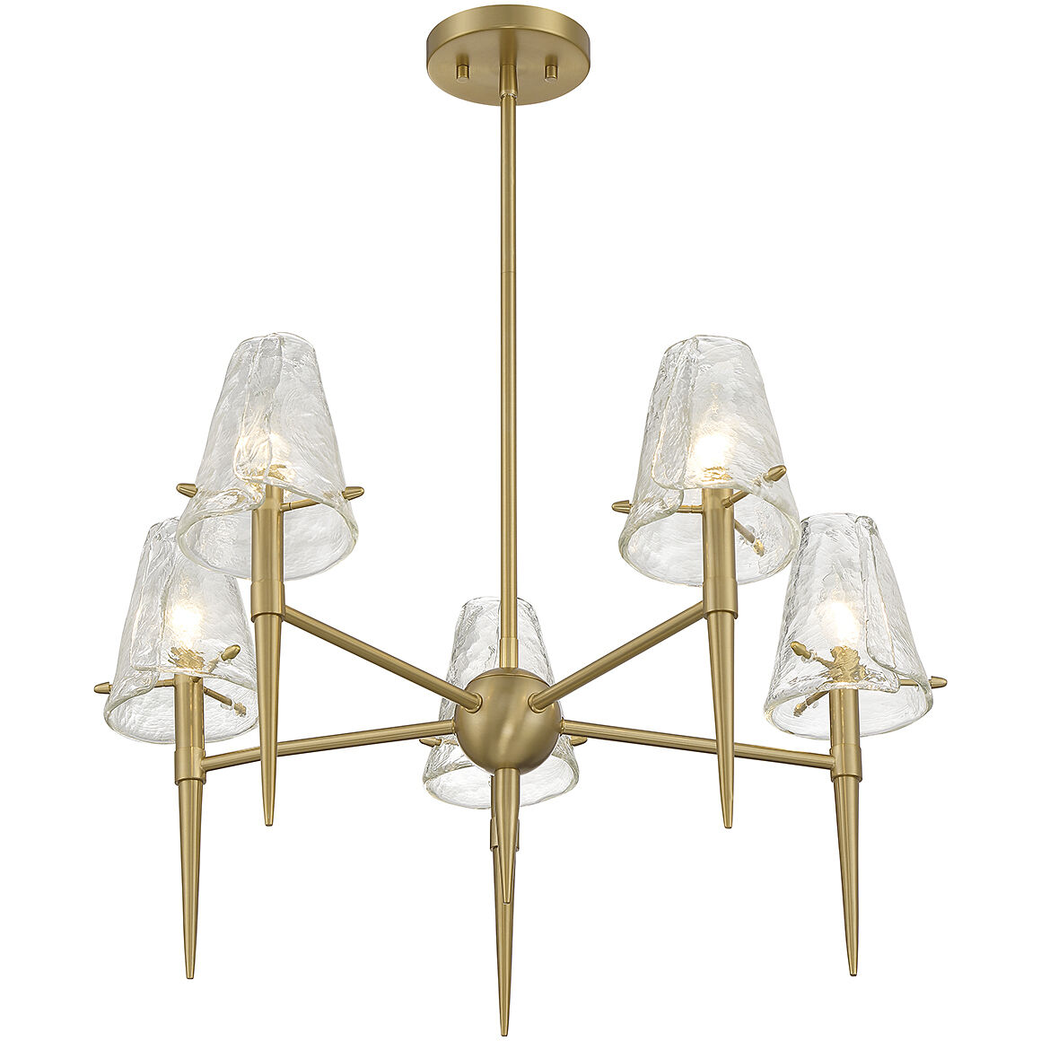 Shellbourne 5 Light 26 inch Warm Brass Chandelier Ceiling Light
