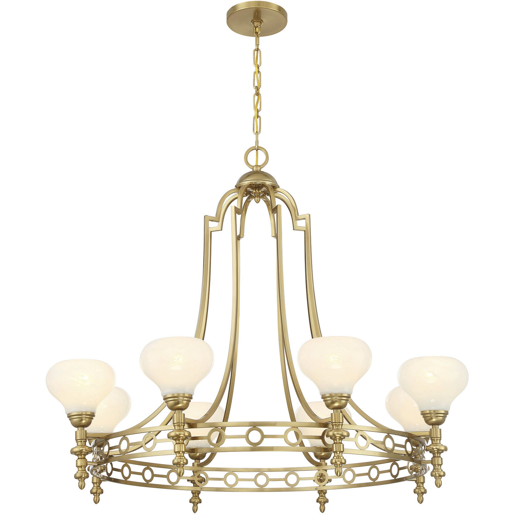 Allston 8 Light 36 inch Warm Brass Chandelier Ceiling Light