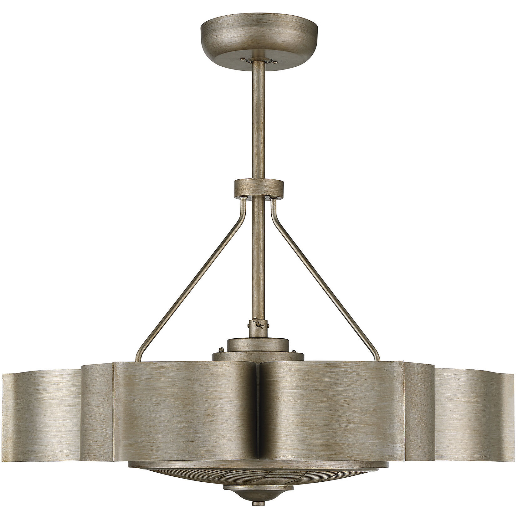 Stockholm 12 inch Silver Patina with Silver Blades Fan D'Lier