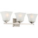 Castel 3 Light 24 inch Satin Nickel Bath Light Wall Light