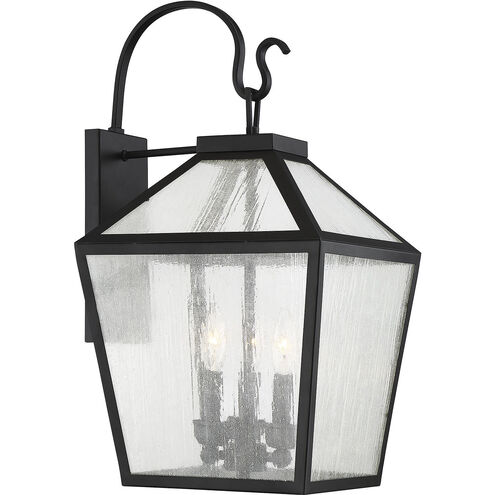Woodstock 3 Light 24 inch Matte Black Outdoor Wall Lantern