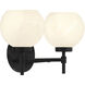 Hannah 2 Light 16 inch Matte Black Bathroom Vanity Light Wall Light, Lighting One