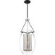 Dunbar 1 Light 12 inch Matte Black with Polished Chrome Accents Pendant Ceiling Light, Essentials
