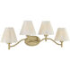 Rosa 4 Light 33.5 inch Noble Brass Bathroom Vanity Light Wall Light