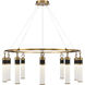 Abel LED 45 inch Matte Black with Warm Brass Accents Chandelier Ceiling Light