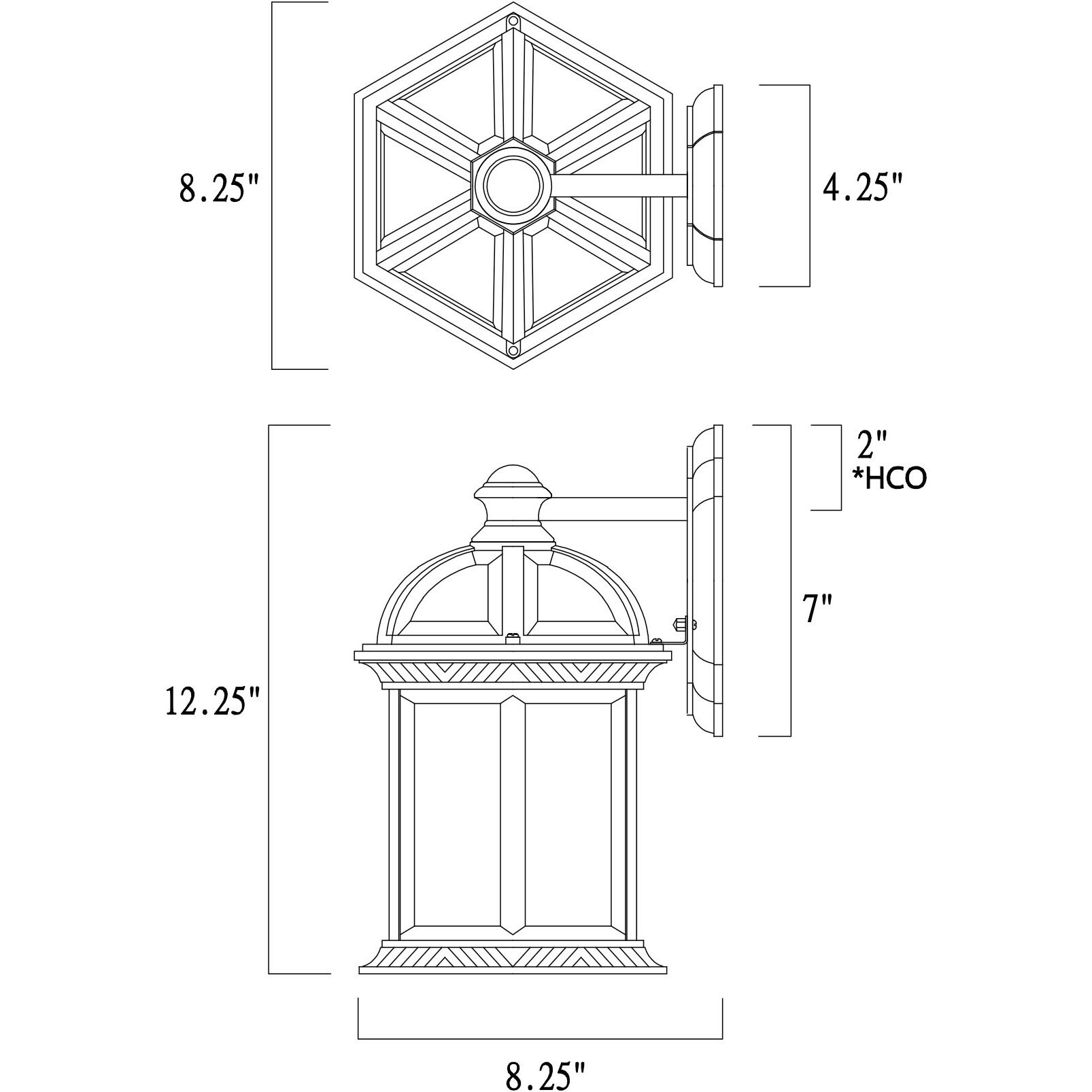 Kensington Outdoor Wall Lantern in Black