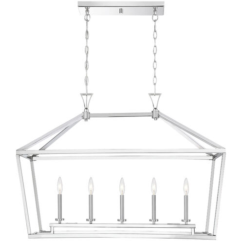 Townsend 5 Light 44 inch Polished Nickel Linear Chandelier Ceiling Light, Essentials