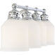 Melrose 4 Light 33.5 inch Polished Chrome Bathroom Vanity Light Wall Light, Essentials