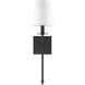 Monroe 1 Light 5 inch Matte Black Wall Sconce Wall Light, Essentials