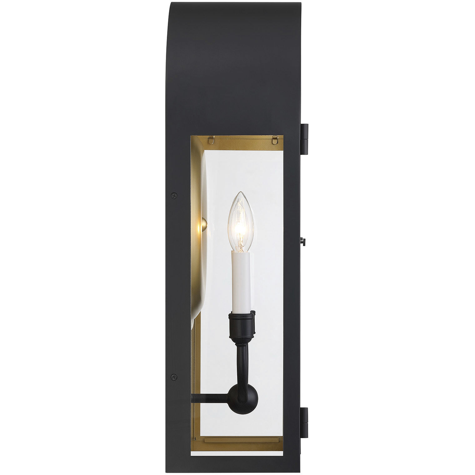 Grotto 2 Light 22.5 inch Matte Black with Vintage Gold Outdoor Wall Lantern