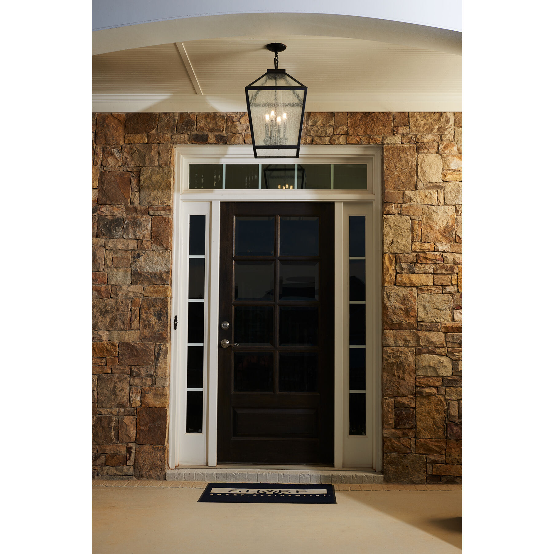 Woodstock 4 Light 15 inch Black Outdoor Hanging Lantern