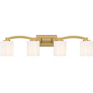 Whitney 4 Light 33 inch Warm Brass Bathroom Vanity Light Wall Light