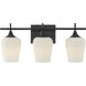 Octave 3 Light 21 inch Matte Black Bathroom Vanity Light Wall Light, Essentials