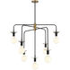 Godfrey 7 Light 38 inch Matte Black with Warm Brass Accents Chandelier Ceiling Light, Lighting One