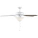 First Value 52 inch White with White and Weathered Patina Blades Ceiling Fan in Frosted Opal