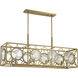 Balfour Linear Chandelier Ceiling Light in Warm Brass