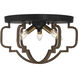 Westwood 3 Light 15 inch Barrelwood with Brass Accents Flush Mount Ceiling Light