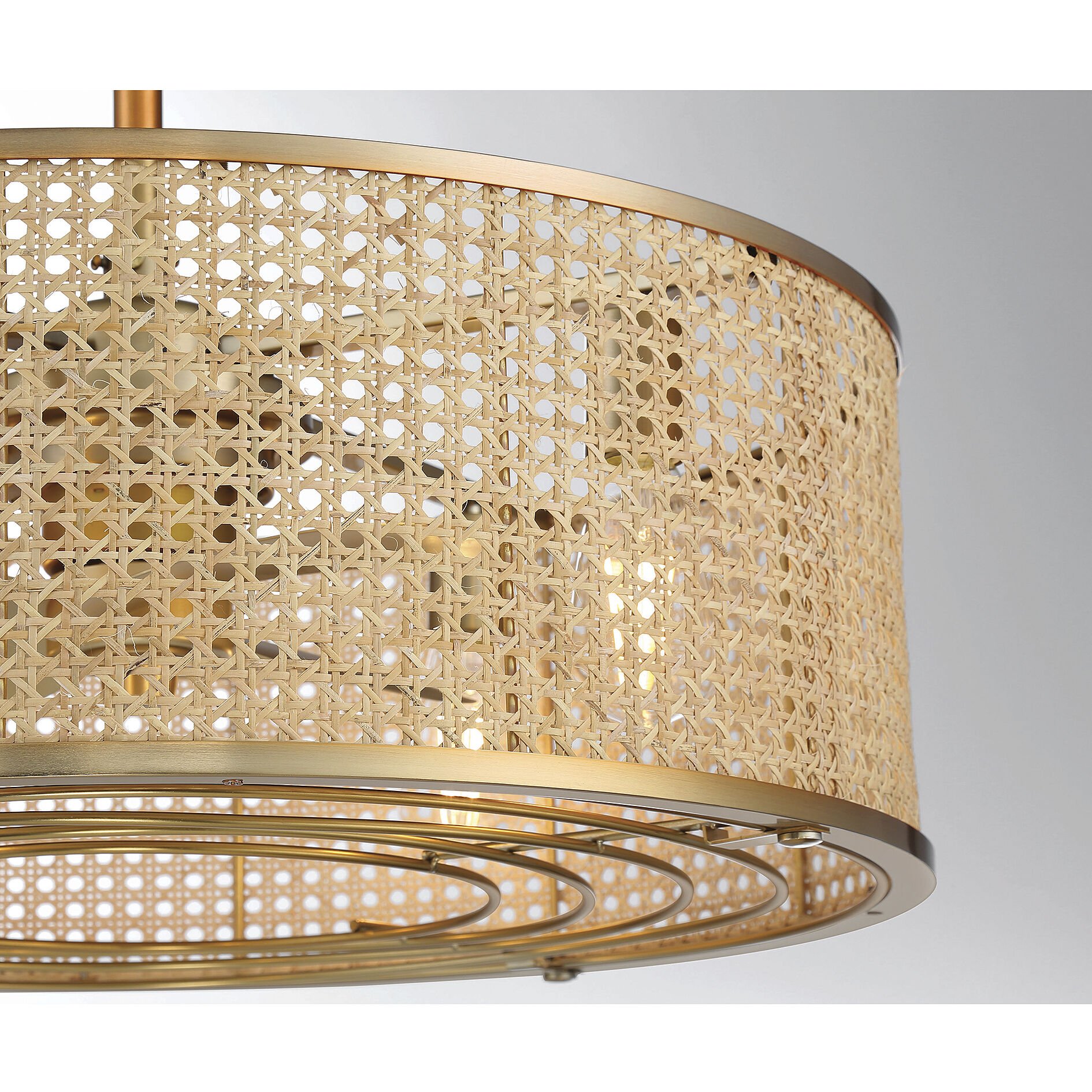 Astoria 14 inch Warm Brass with Gold Blades Fan D'Lier