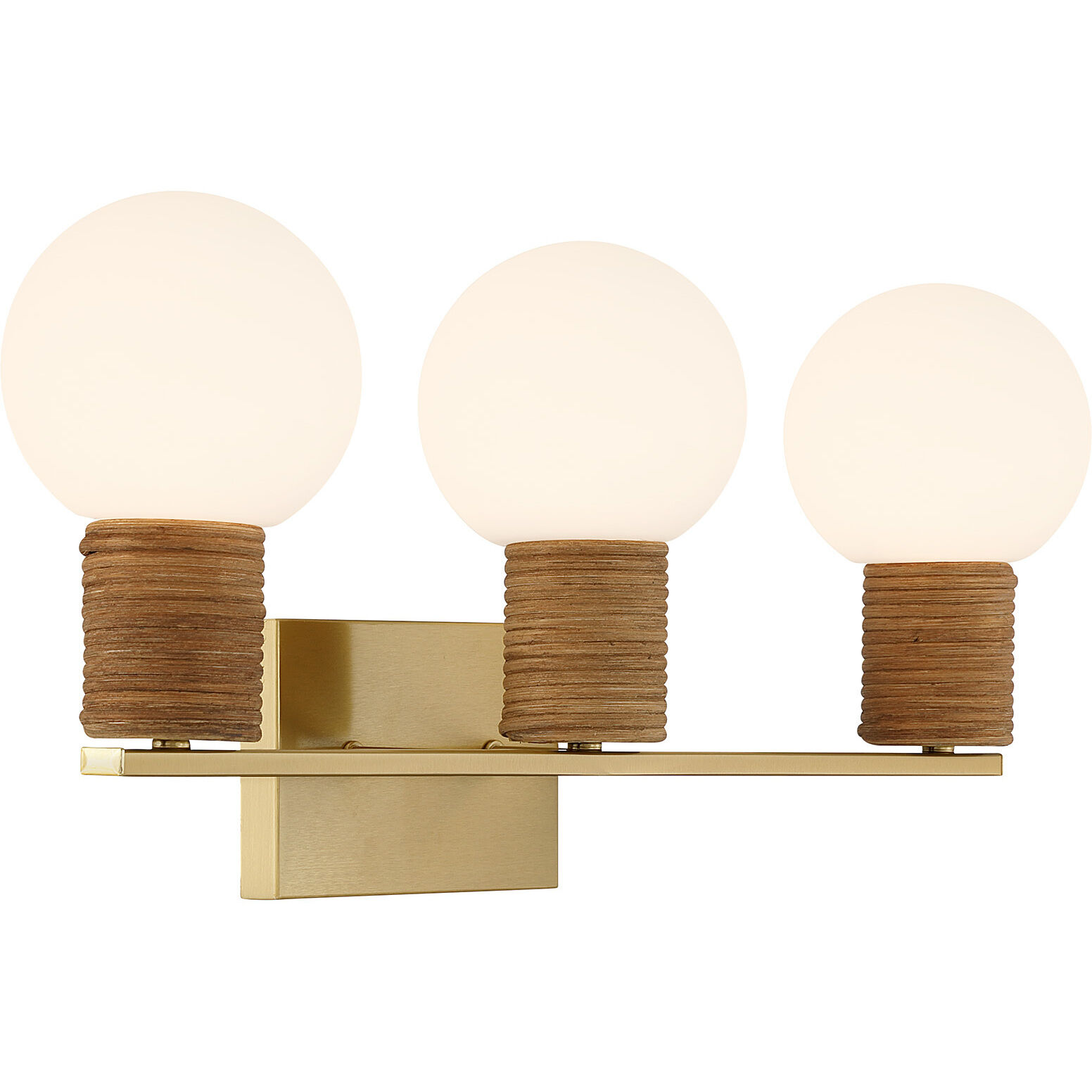 Jarrell 3 Light 24 inch Warm Brass Bathroom Vanity Light Wall Light
