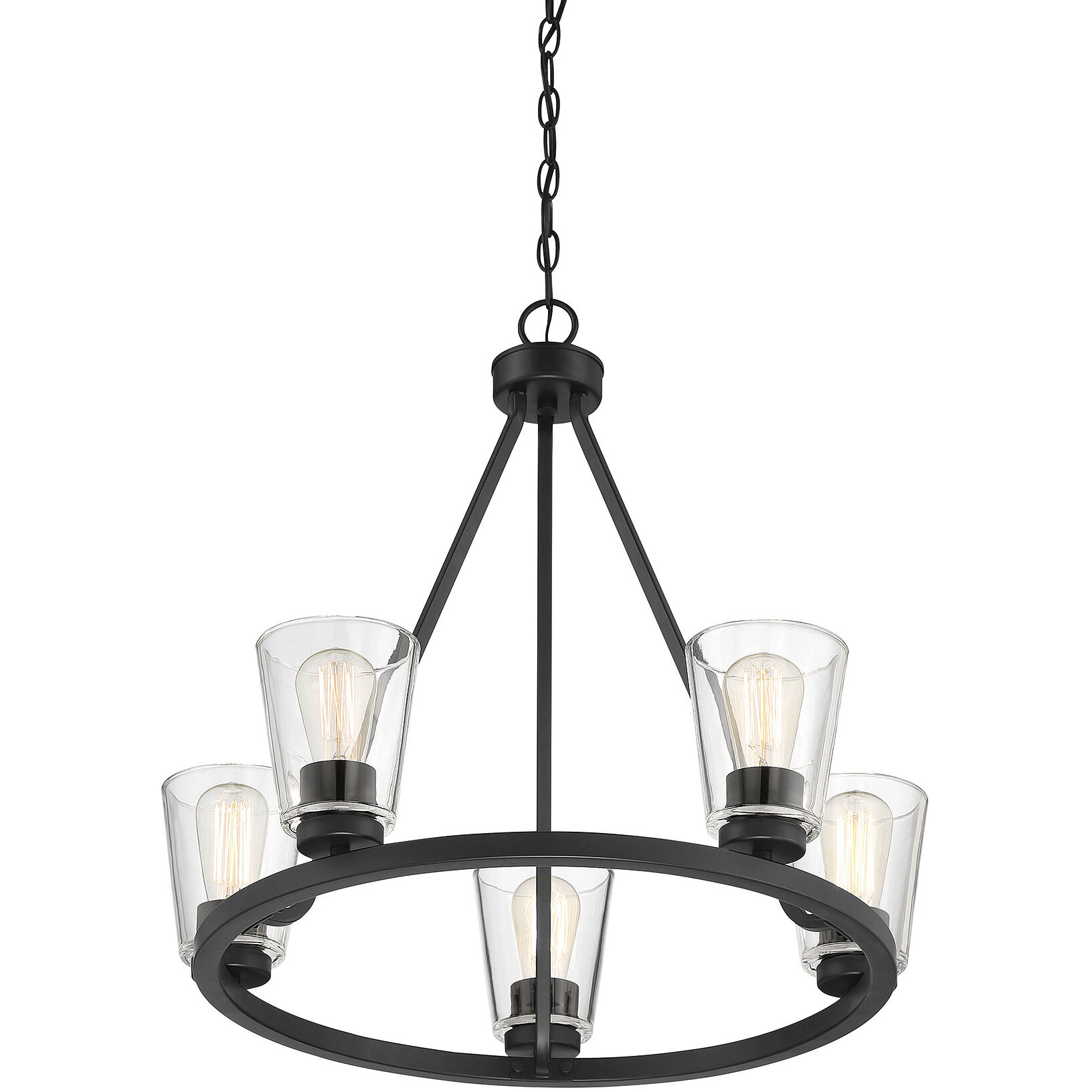 Calhoun 5 Light 25 inch Matte Black Chandelier Ceiling Light, Essentials