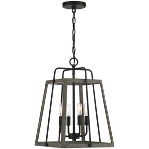 Hasting 4 Light 14 inch Noblewood with Iron Pendant Ceiling Light