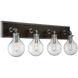 Dansk 4 Light 28.75 inch Galvanized Metal Bathroom Vanity Light Wall Light