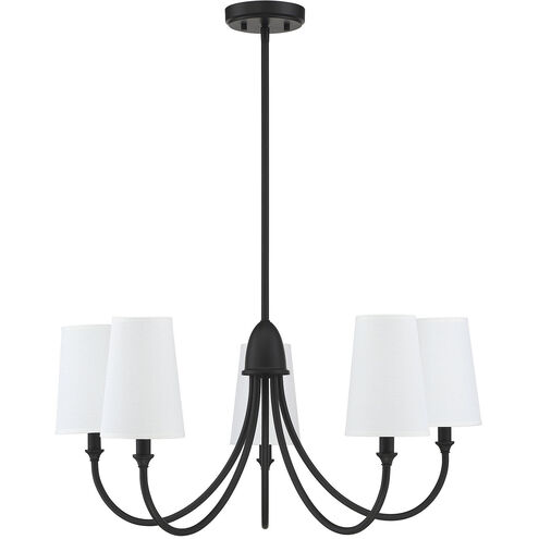 Cameron 5 Light 29 inch Matte Black Chandelier Ceiling Light, Essentials