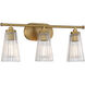 Chantilly 3 Light 22 inch Warm Brass Bathroom Vanity Light Wall Light, Essentials