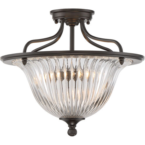 Aberdeen 3 Light 16 inch Classic Bronze Semi-Flush Mount Ceiling Light, Convertible
