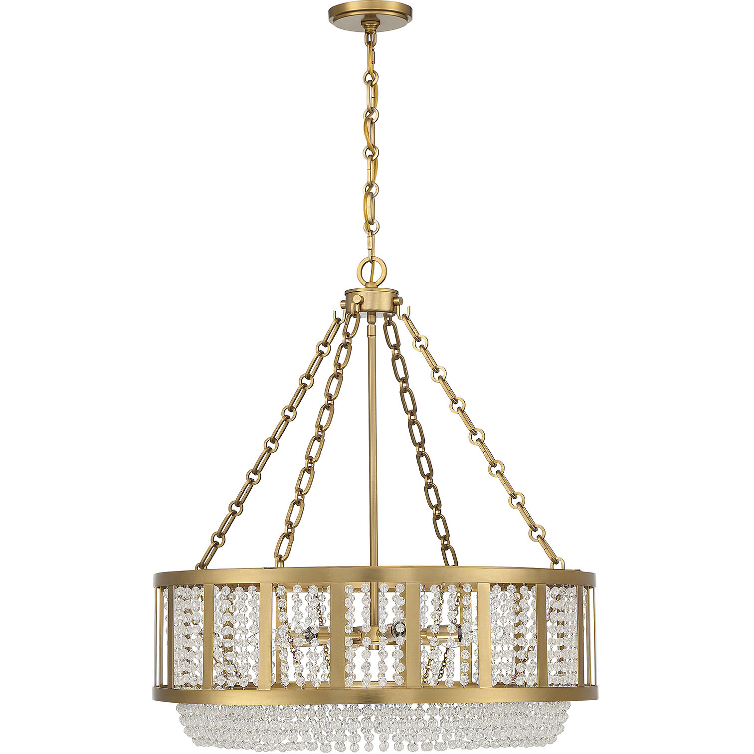Mancini 6 Light 26 inch Warm Brass Pendant Ceiling Light