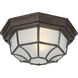 Exterior Collections 1 Light 11 inch Rustic Bronze Outdoor Flush Mount