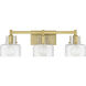 Dover 3 Light 25 inch Warm Brass Bathroom Vanity Light Wall Light