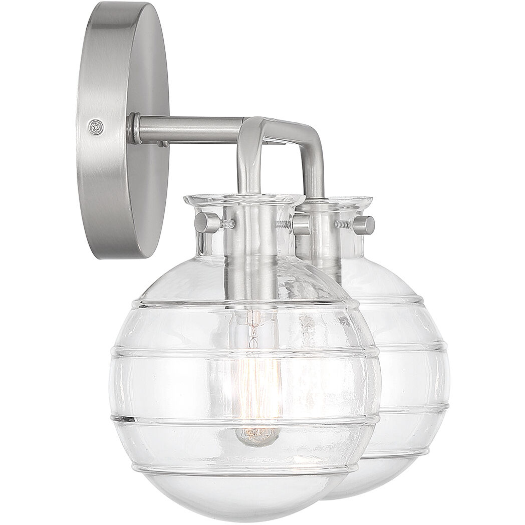 Mason 2 Light 13.5 inch Satin Nickel Bathroom Vanity Light Wall Light
