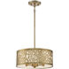 New Haven 3 Light 14 inch Burnished Brass Covertible SemiFlush Ceiling Light