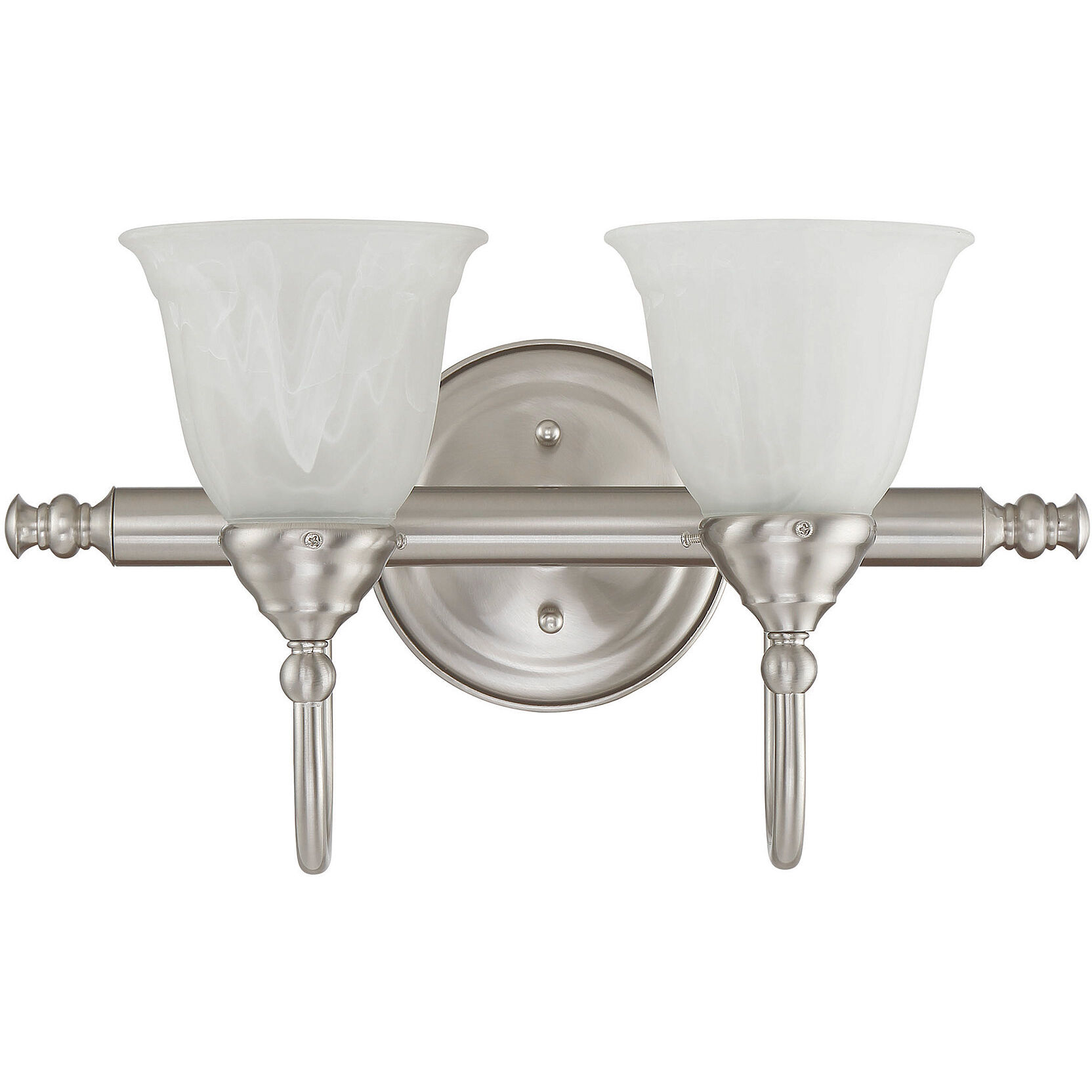 Brunswick 2 Light 17 inch Satin Nickel Bathroom Vanity Light Wall Light, Essentials