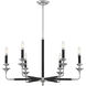 Davidson 6 Light 32 inch Matte Black with Polished Chrome Accents Chandelier Ceiling Light