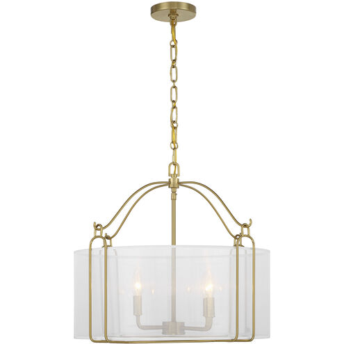 Ashlay 4 Light 22 inch Warm Brass Pendant Ceiling Light