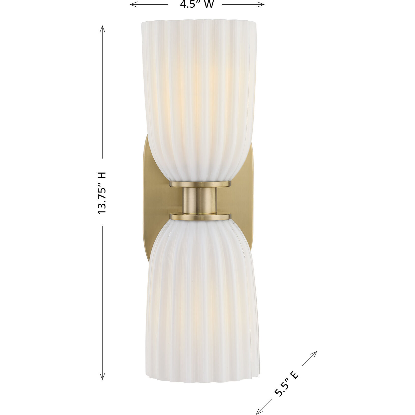 Baldwin 2 Light 4.5 inch Noble Brass Wall Sconce Wall Light, Essentials