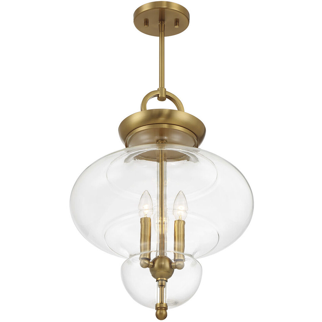 Bergdorf 3 Light 15 inch Warm Brass Pendant Ceiling Light