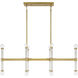 Kingsburg 12 Light 38 inch Warm Brass Linear Chandelier Ceiling Light