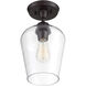 Octave 1 Light 8 inch English Bronze Semi-Flush Ceiling Light, Essentials