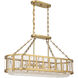 Mancini 6 Light 40 inch Warm Brass Linear Chandelier Ceiling Light