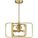 Lynx 14 inch Warm Brass with Gold Blades Fan D'Lier