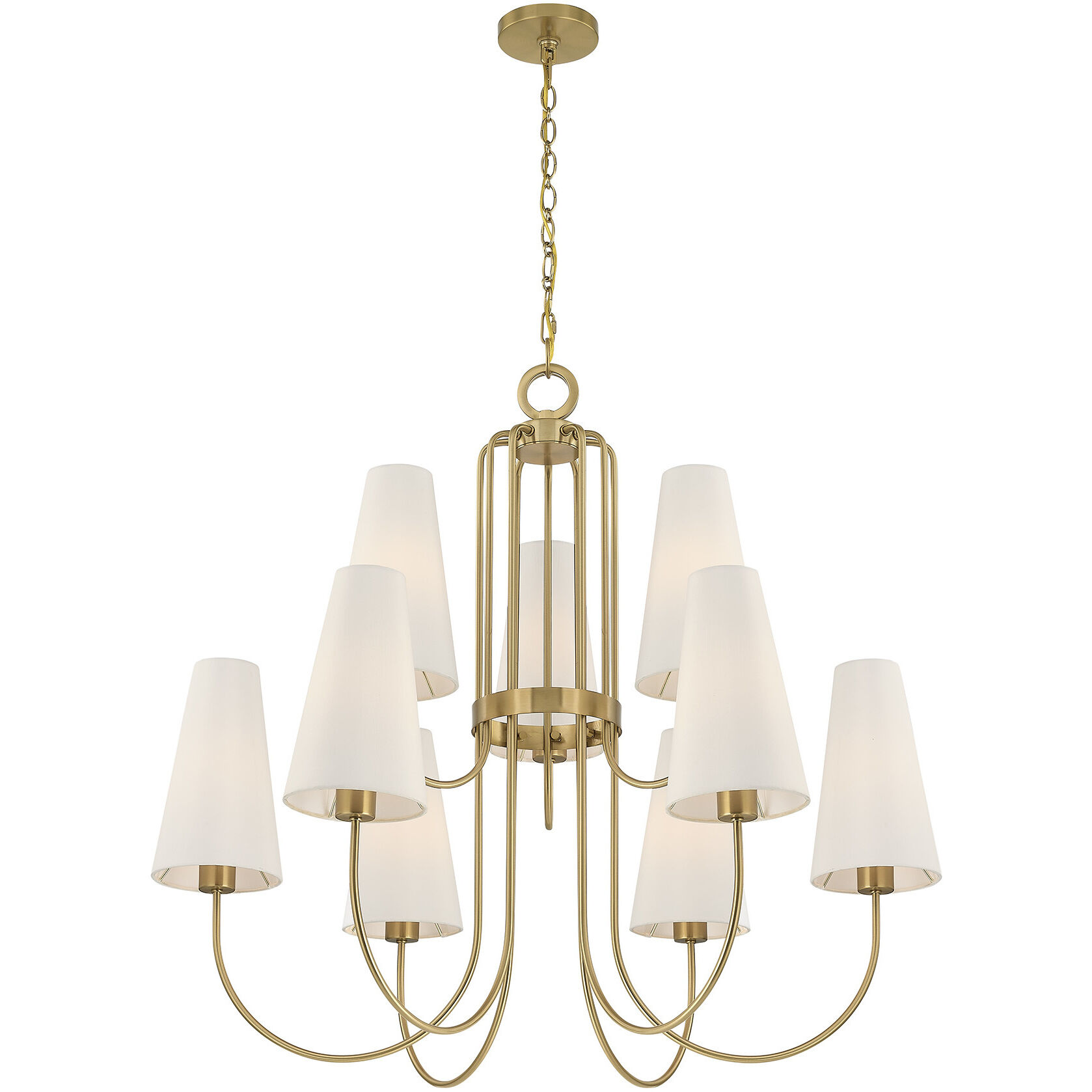 Wilkes 9 Light 36 inch Warm Brass Chandelier Ceiling Light