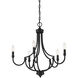 Auburn 5 Light 24 inch Matte Black Chandelier Ceiling Light, Essentials